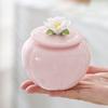 Pink Flower Tea Tin Can with Sealed Lid Porcelain Tea Tin Tea Packaging Box  Camping Outdoor
