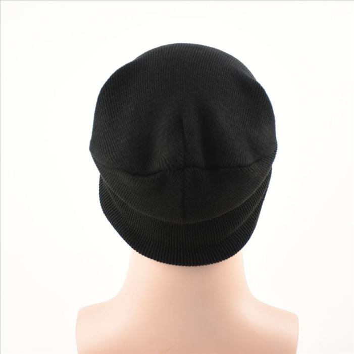 Big head circumference solid color thread hat Big head monochrome knitted hat Cotton thread men's hat Winter thermal hat