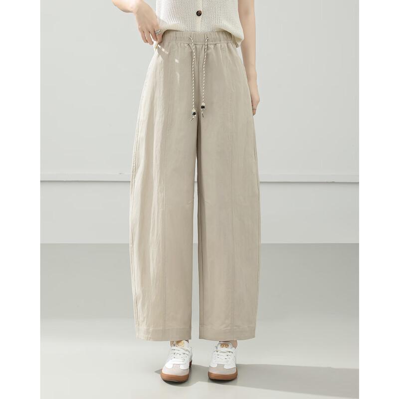 TERRE BLEUE Women s Curved Wide-Leg Casual Pants 30