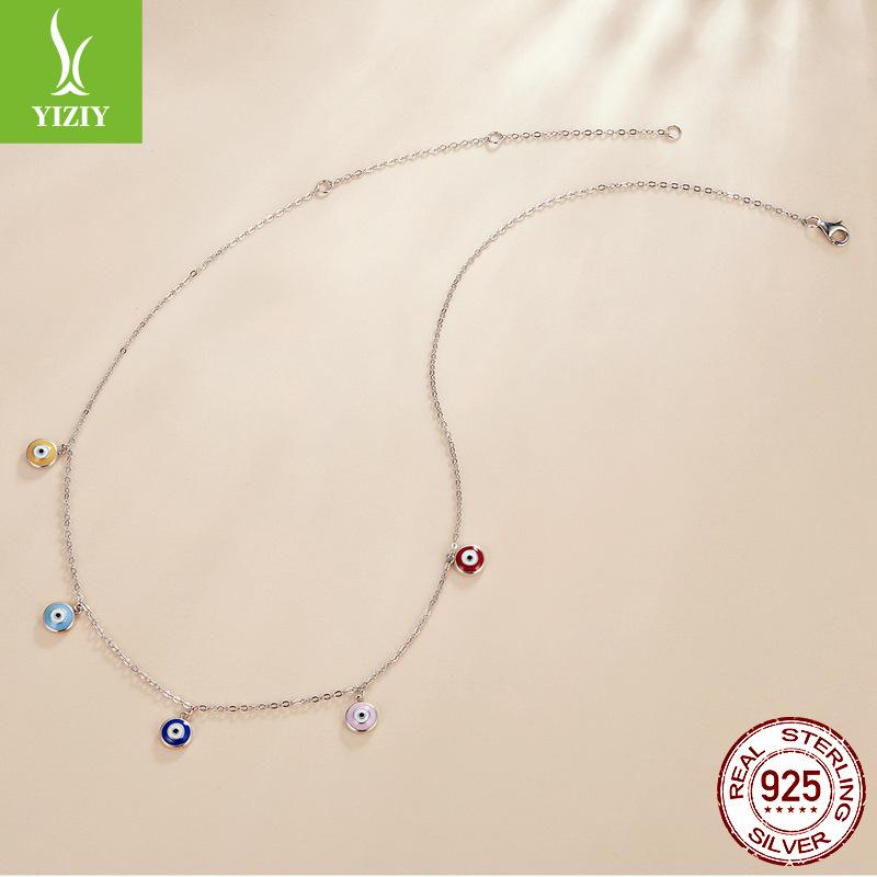 S925 Sterling Silver Guardian'S Eye Necklace Personalized Demon'S Eye Clavicle Chain Necklace