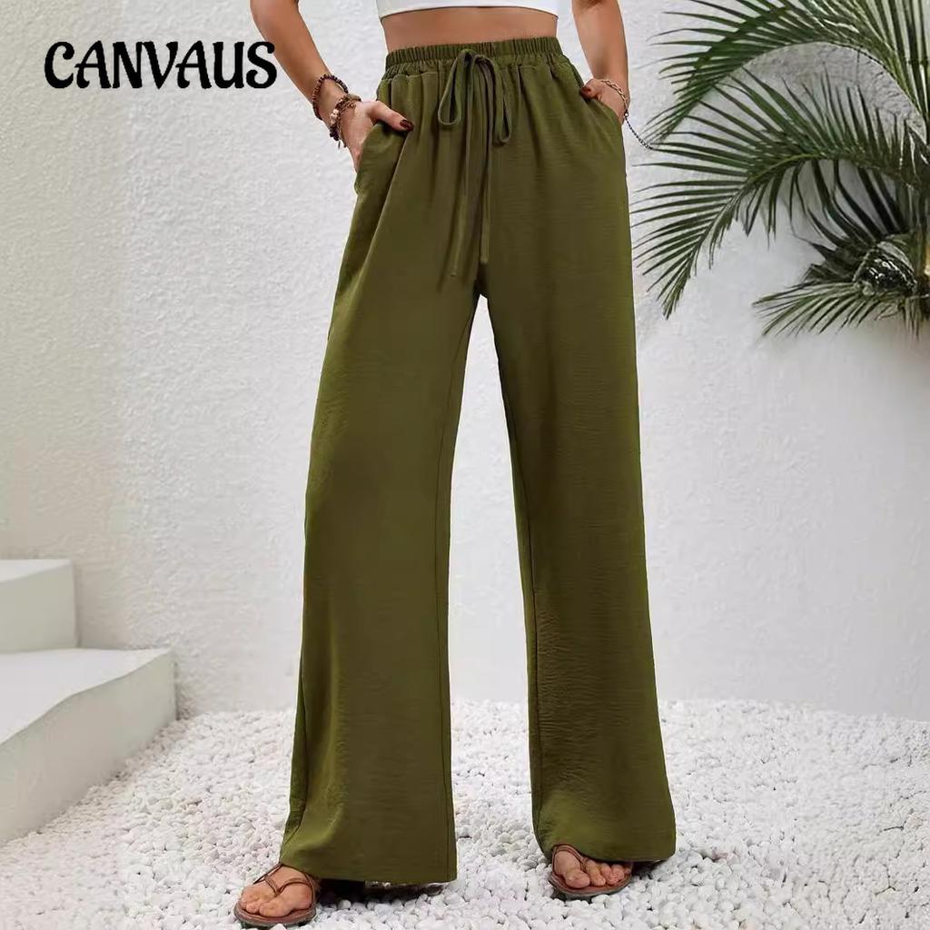 Spring Summer Women's Pants Solid Colour Trailing Wide Leg Pants Casual Pants