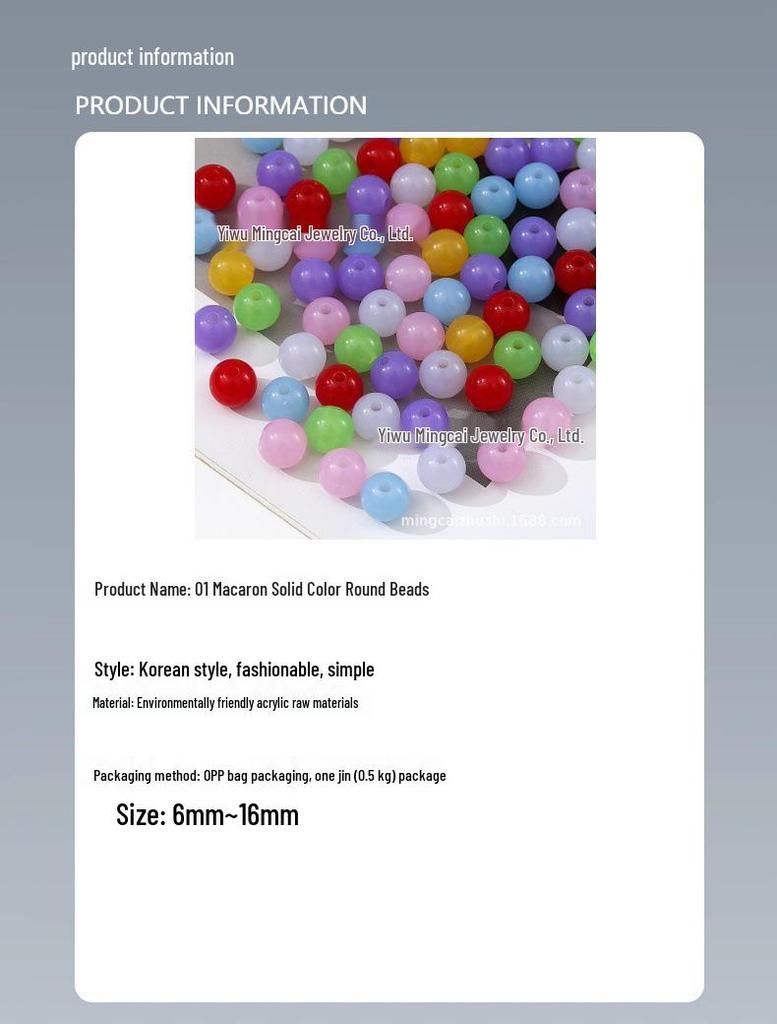 Translucent Acrylic Jelly Color Round Beads for Handmade Bracelets