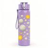 1PC Neutral Round Dots Pattern 750ml Color Plastic Sports Water Bottle Leakproof Flip Straw Lid Suitable for Sports Office Home Use