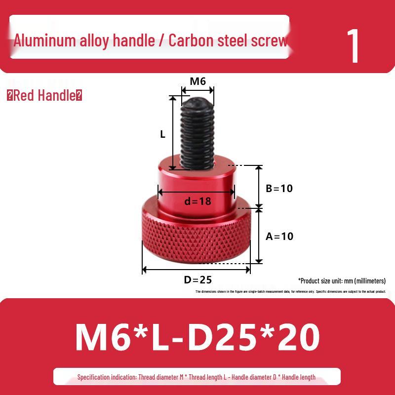 M6 Aluminum Alloy Knurled Handle Screw Bolt with High-Strength Flat Head