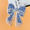 Denim Blue Heavy Industry Handmade Beads Bow Decorative Patch Sticker Bag Hair Accessories Corsage Cloth Sticker Accessories