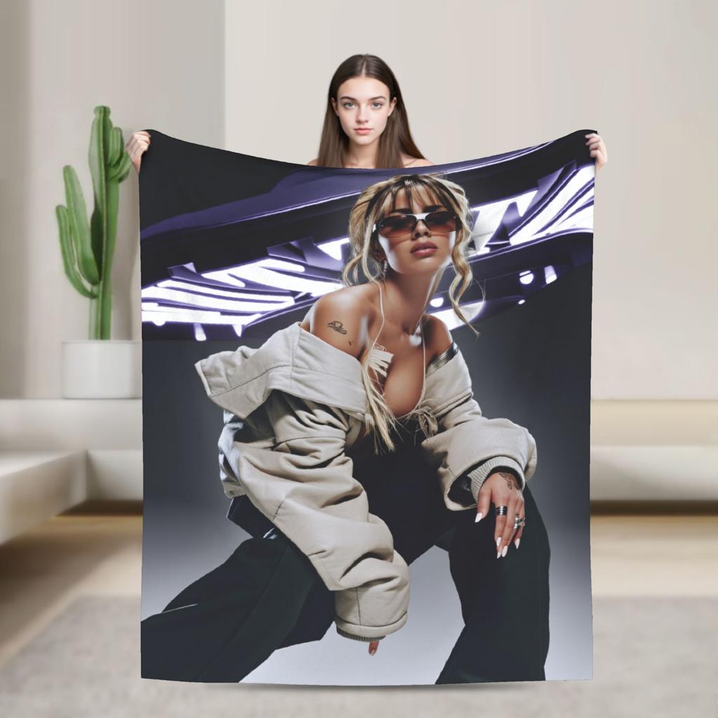Soft BlanketKids Adult Camping Singer TINI STOESSEL Futtura Album  Throw Blanket Flannel Bedspread Couch Chair Sofa Bed Funny