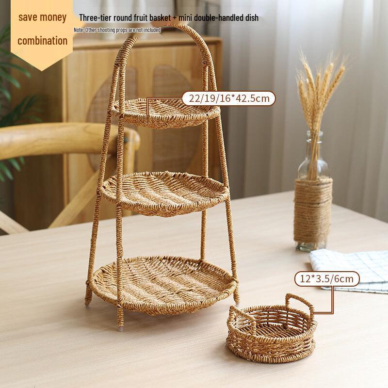 European Style Rattan Multi-tier Serving Basket