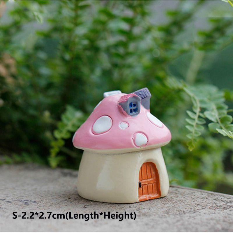 Diy Resin Mushroom House Castle Garden Craft Decor Miniature Micro Art Landscape