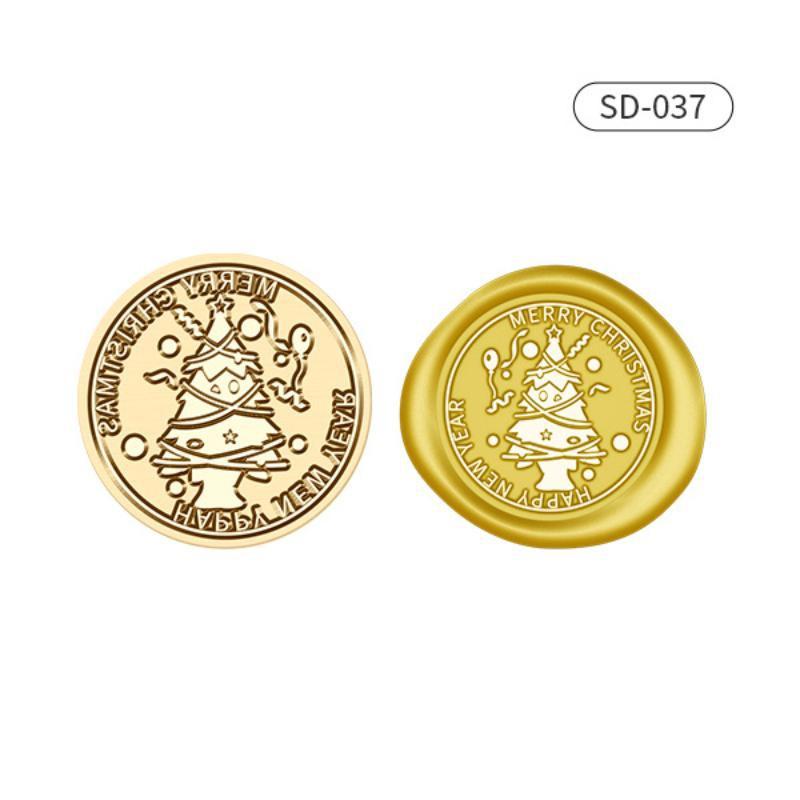 1PC Christmas Series Fire Paint Stamp Head Invitation Envelope Fire Paint Wax Seal Stamp Head Blessings Fire Lacquer Seal Decor