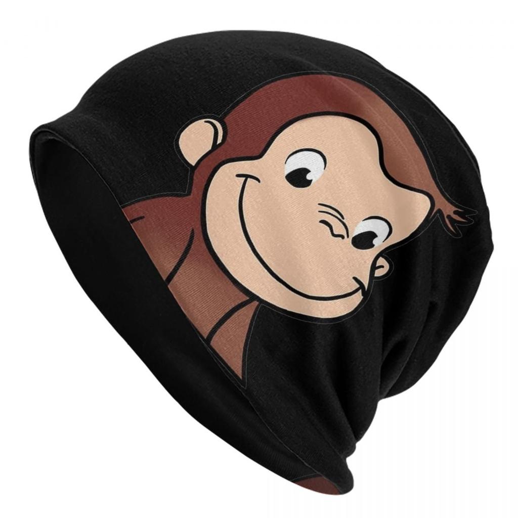 Curious George Collage Bonnet Hat Hip Hop Outdoor Skullies Beanies Hats Unisex Warm Multifunction Cap