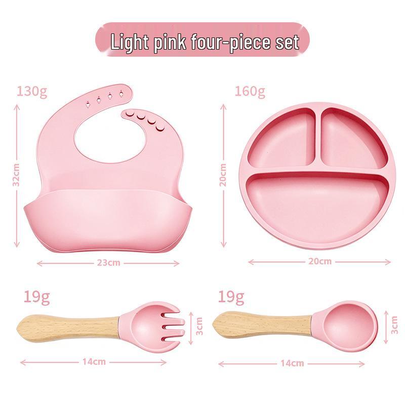 Children's Silicone Cutlery & Dinner Set: Bib, Spoon, Fork, Smiley Plate, and Bowl