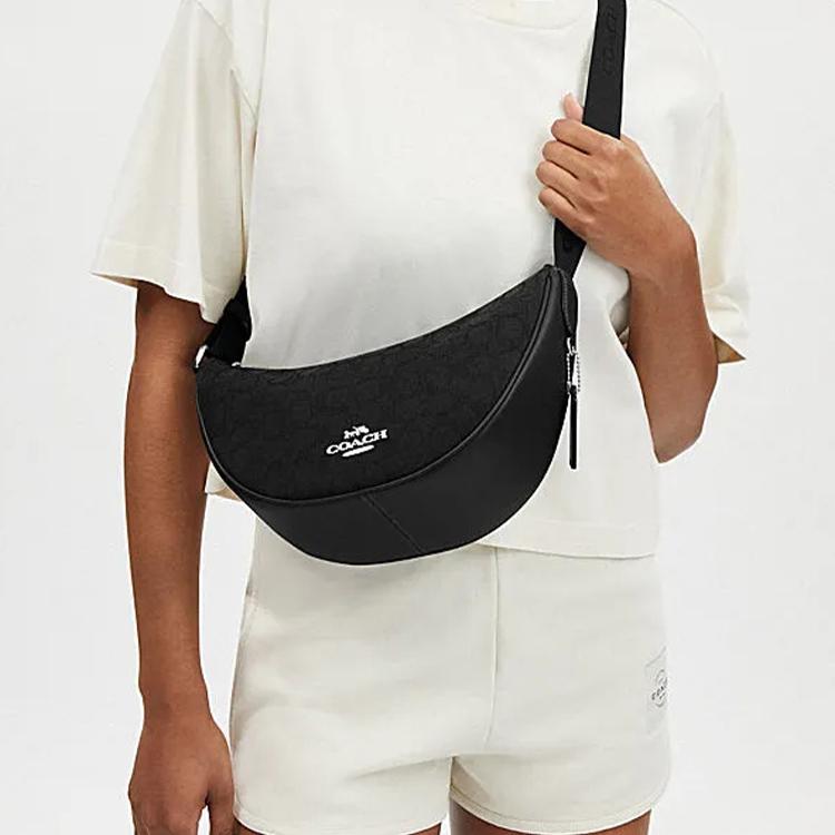 New COACH PACE Fabric With Cow Leather Crossbody Bag, Shoulder Bag Tubas Women's Black CT822-SBKBK