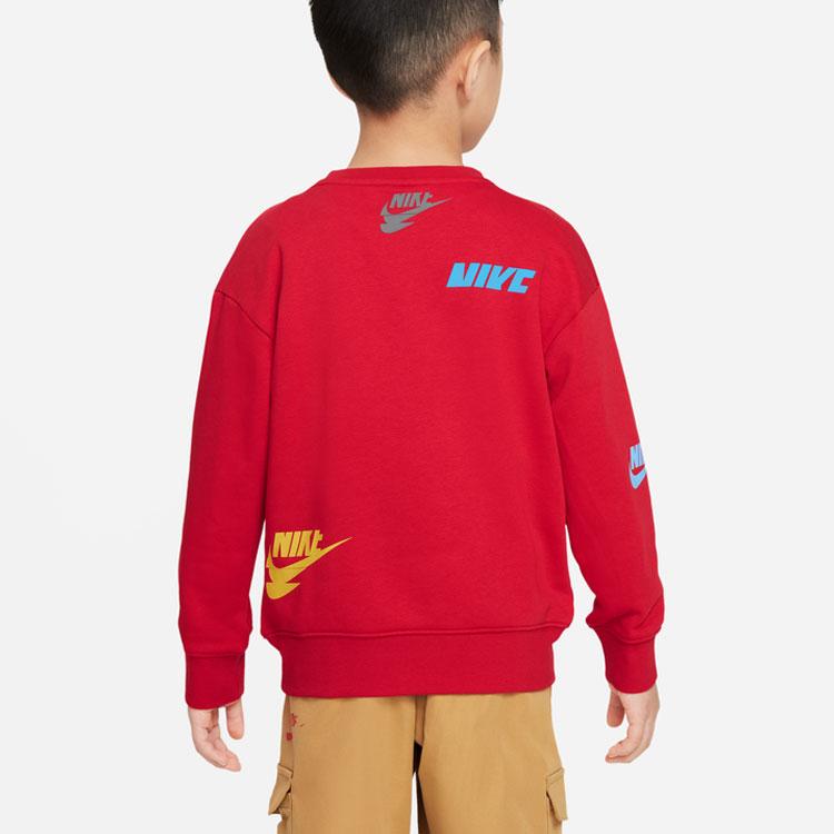 Nike Sweatshirt With Letter Print Round Neck Pullover Kids tops Red DV4364--657