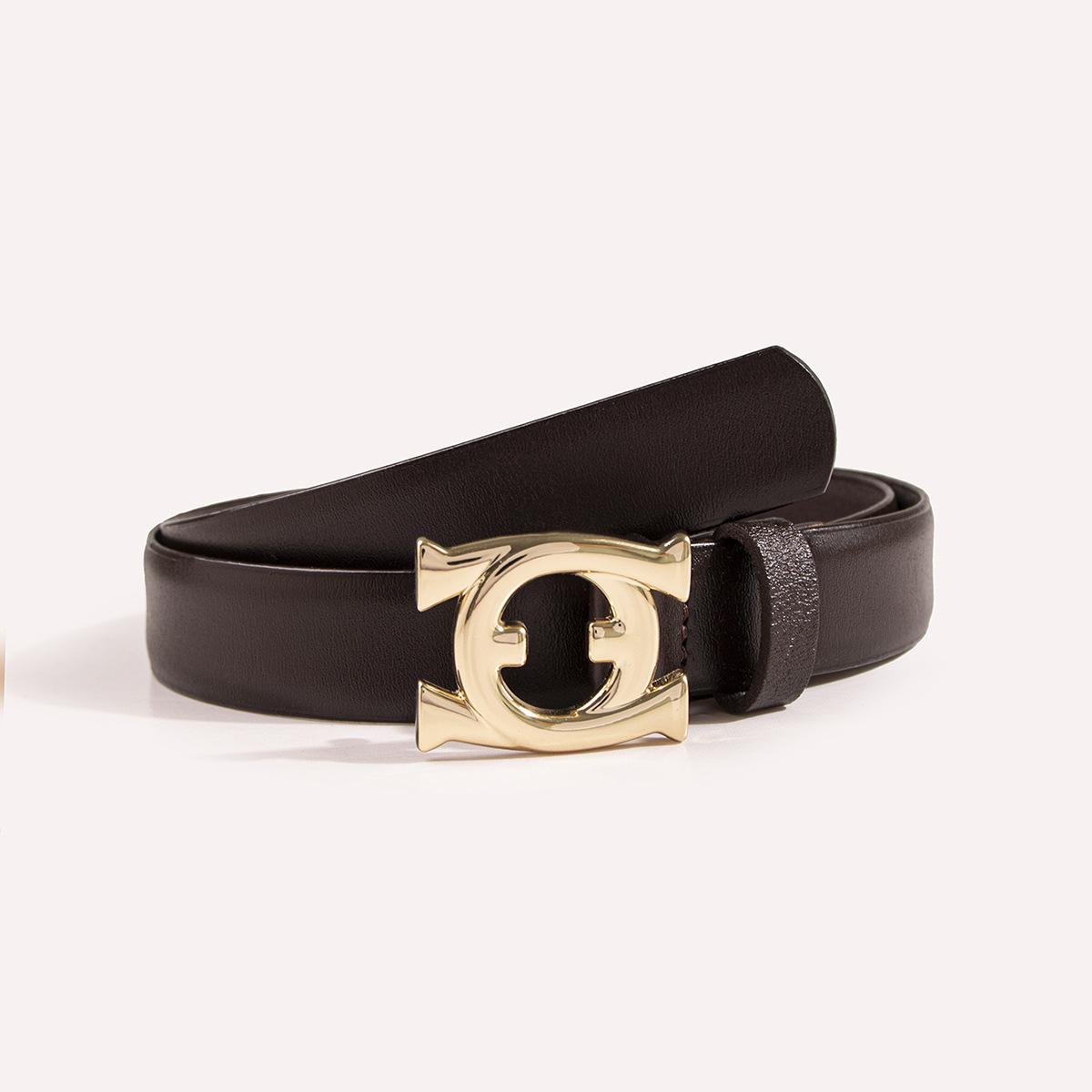 

Новый высококачественный ремень из натуральной кожи коровьей кожи высшего слоя с двойной пряжкой G, женский, модный