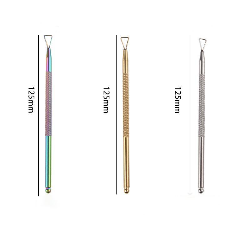 Holographic Stainless Steel Cuticle Pusher Anti-Rust Long Lasting Nail Remover Scraper for Professional Nail Salon Supplies
