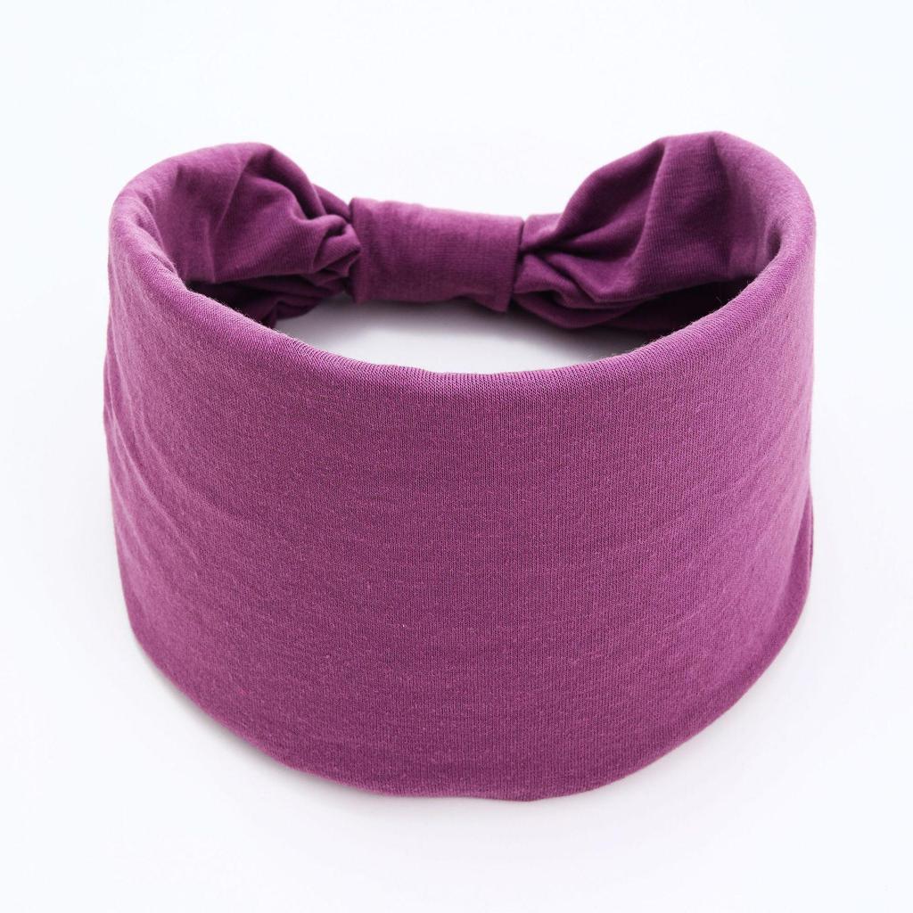Bohemian Solid Color Stretchy Sports Headband - Sweat-Absorbing Yoga Hair Band Scarf Accessory
