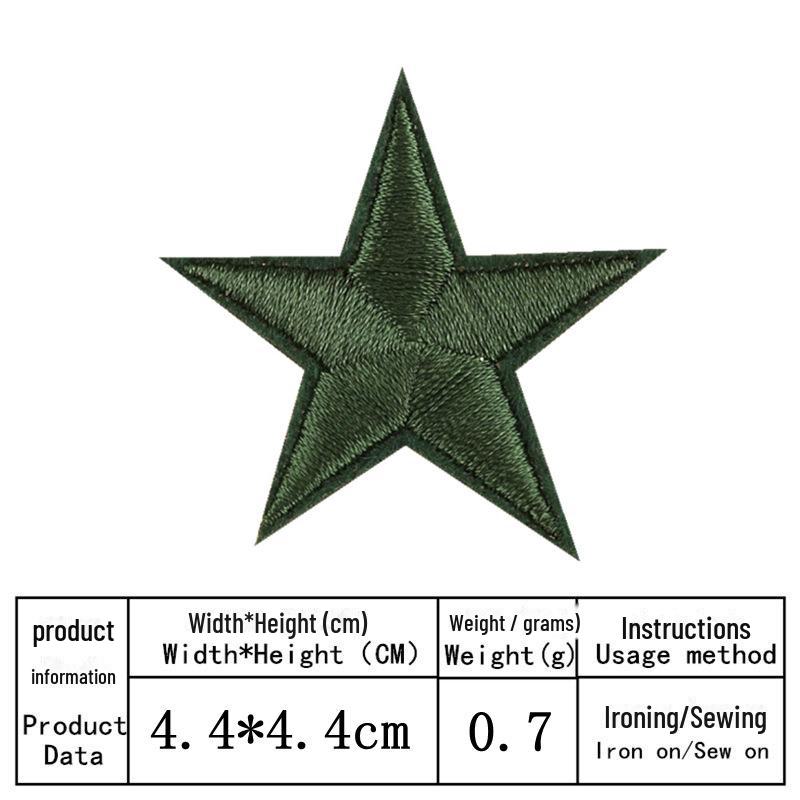 Stoffabzeichen mit fünfzackigem Stern-Stickerei