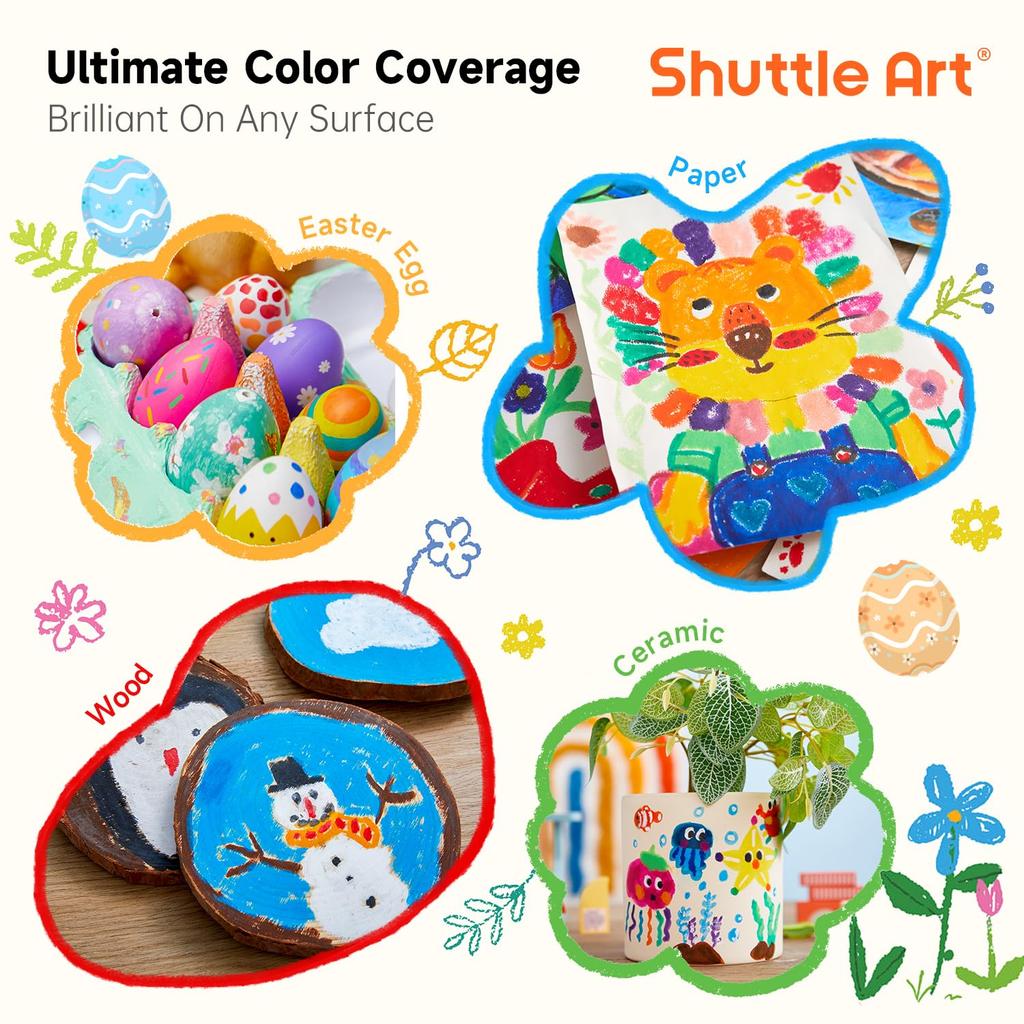 Shuttle Art Tempera Paint and Perfect for and Drawing on and Perfect Gift for Toddlers and Perfect for Preschool and Elementary School Entrance