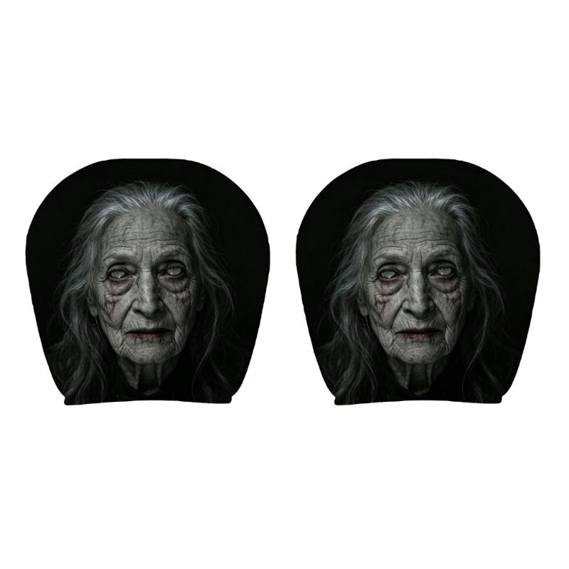 Prank Face Car Headrest Covers Unique Decors For Spooky Themed Interior Decors And Comfortable Neck Support