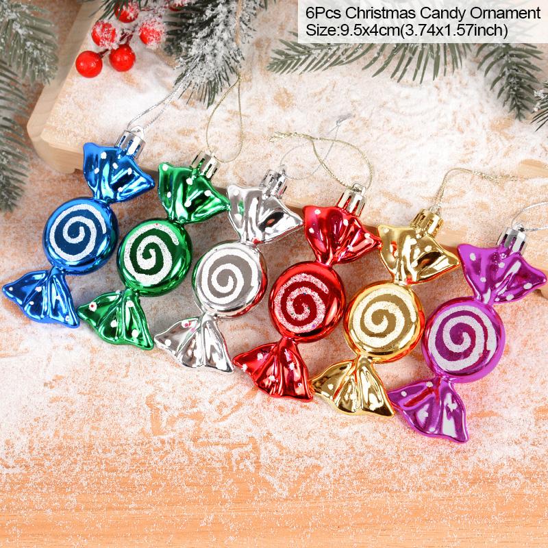 6 stuks 6cm Transparante Sneeuw Kerstballen Hangers voor Kerstboomversiering Heldere Kerstballen Hangende Ornamenten Kerstmis Navidad