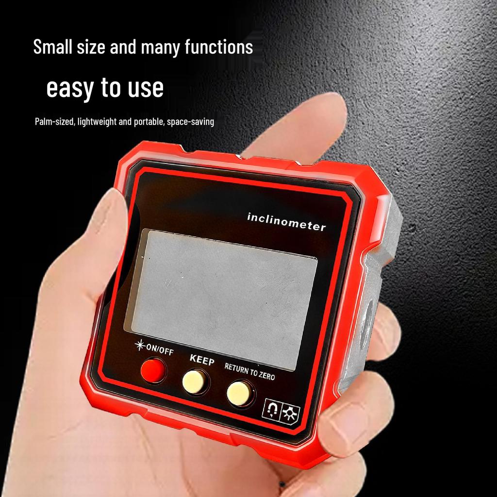 Smart Digital Inclinometer Level with USB, Four-Sided Magnetic Suction, and Double Display for Engineering Surveys