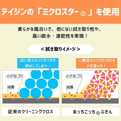 Teijin Atchi Kocchi Dishcloth, Thick Half, Made In Japan, Microfiber (Pink)