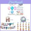 Creative Mermaid Theme Party Decor Ocean Animal Birthday Banner Balloon Cake Topper Set