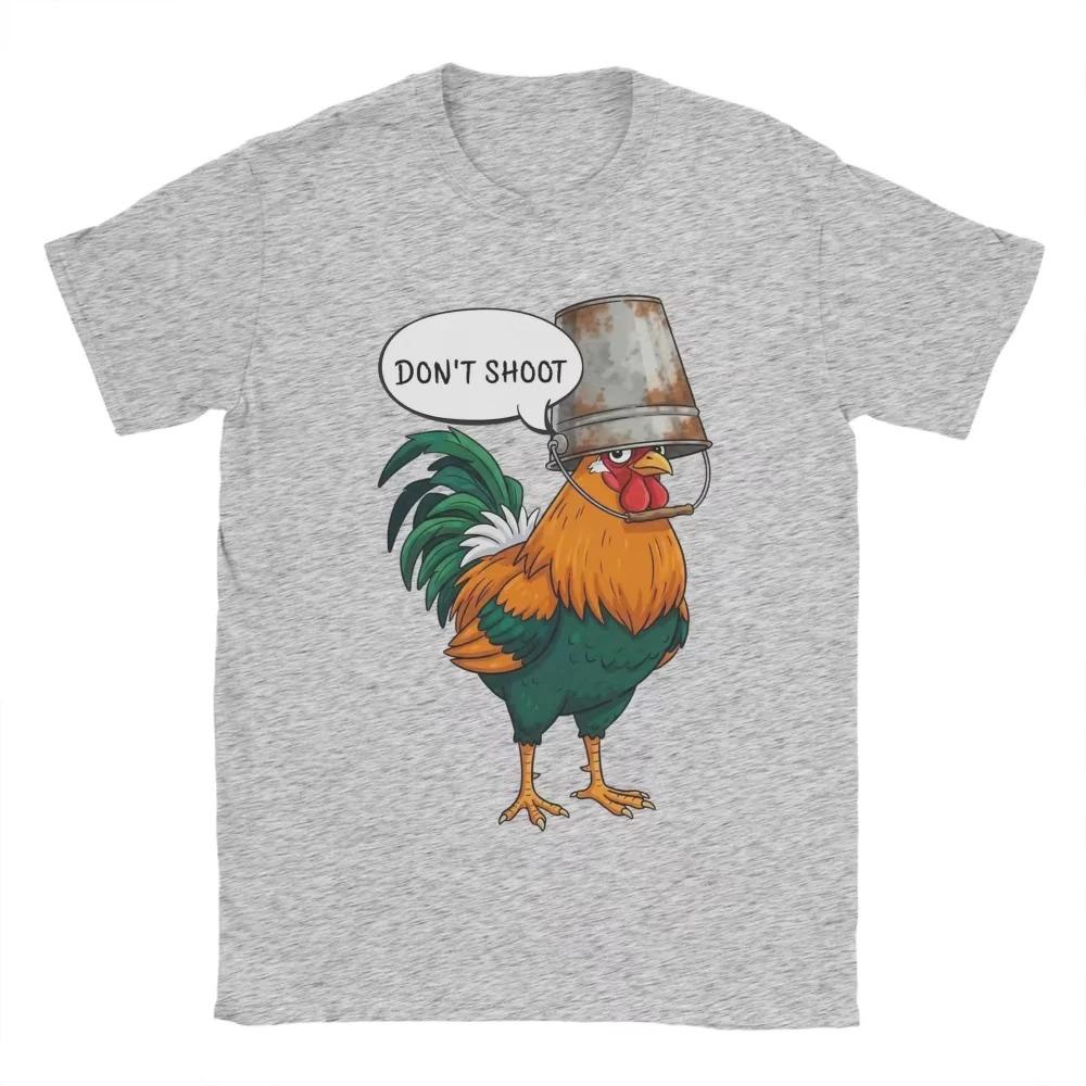 Funny Rooster Don't Shoot Meme Graphic T-Shirt Cartoon Chicken Humor Unisex Black Casual Women And Men T-shirts