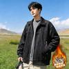 Men S Pu Leather Fleece Lined Warm Casual Jacket