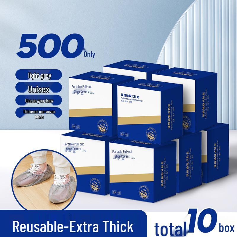 Waterproof Non-Slip Disposable Shoe Covers: Thick, Wear-Resistant, Non-Woven Foot Covers for Indoor Use