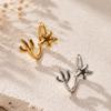 Bohemian Ocean Starfish & Seaweed Open Stainless Steel Ring