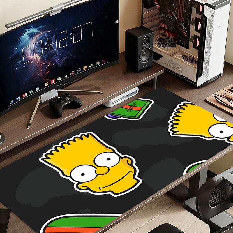 Bart Simpson Mouse Pad, Large Gaming Desk Mat, Non-slip XXL Mousepad for Laptop & Tablet, Mini PC Playmat with Stitched Edges