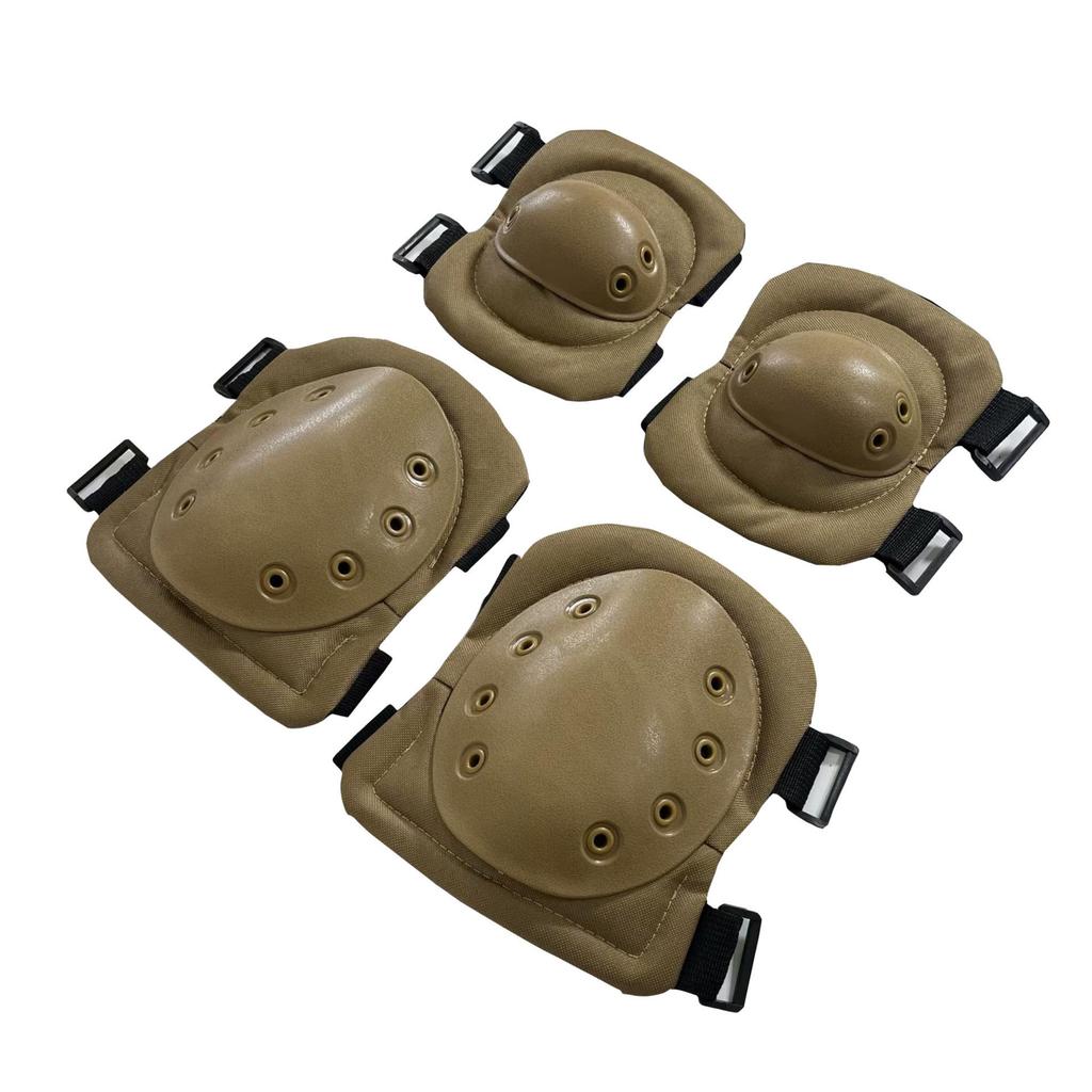 Taktisches Trainingsschutz-Set: Anti-Kollisions Knie- & Ellbogenschützer für Militär, Radfahren, Bergsteigen - 4-teiliges Set