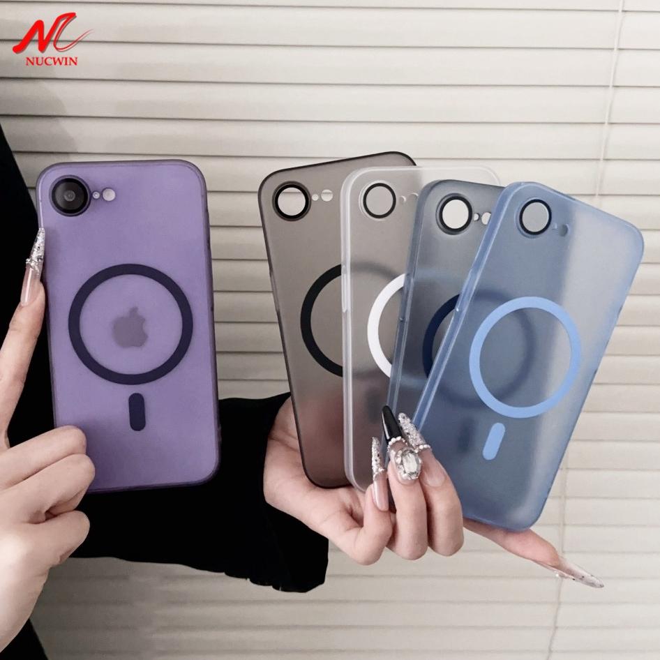 For iPhone 16e Ultra Thin Case For Magsafe Slim Matte Lens Protector Magnetic Charge Cover for iPhone 13 17 12 14 15 16 Pro Max