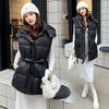 Cotton vest women's autumn and winter new down cotton vest waist thin hooded vest cotton vest versatile