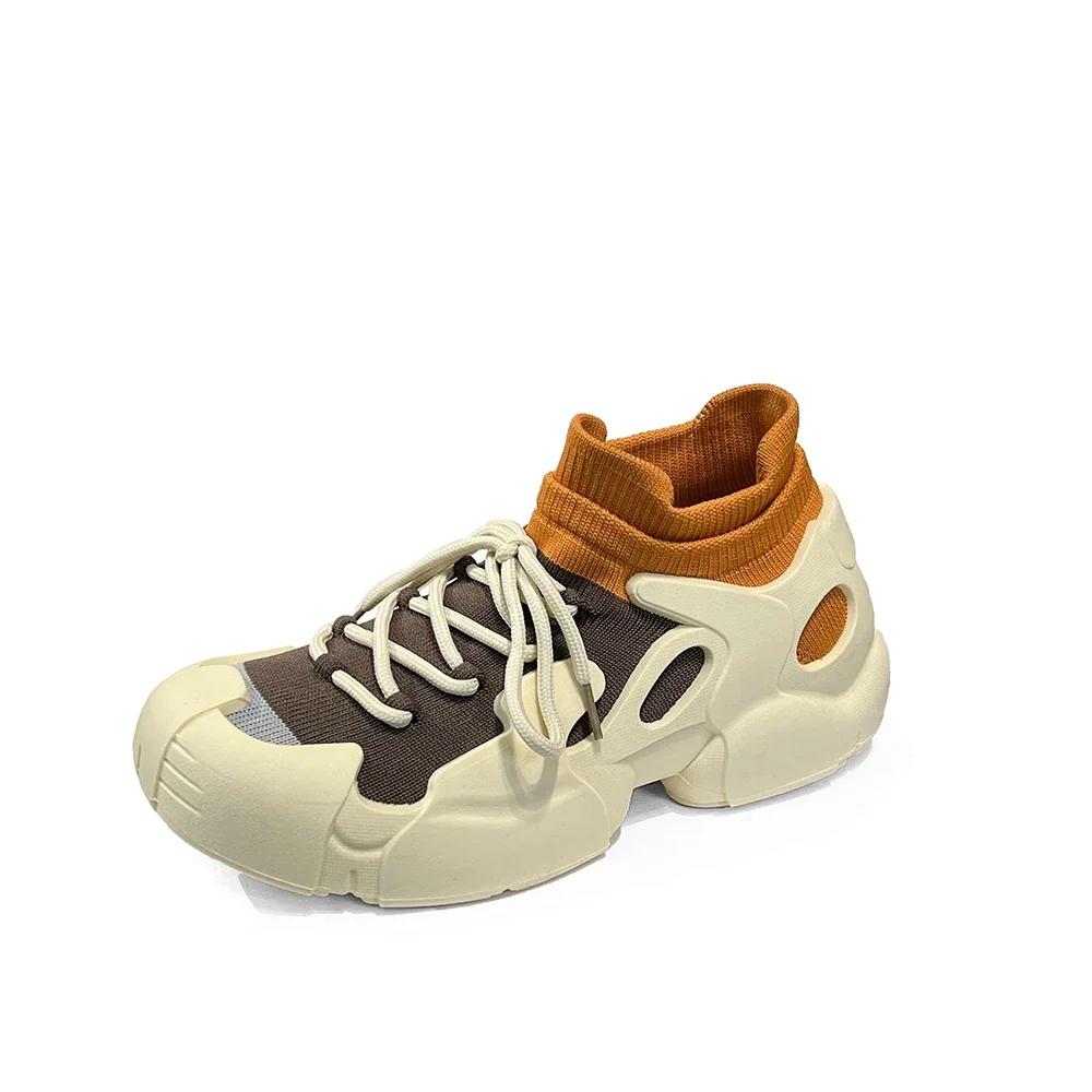 2024 Autumn Women's Vulcanize Shoes Outdoor Flat Air Mesh Anti-slip Shoes for Women Light Causal Lace-up Platform Women Sneakers