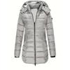 Autumn and Winter Women's Clothing Medium and Long Slim-fitting Hooded Jacket Casual Light Cotton-padded Clothing Cotton-padded Clothing Personality