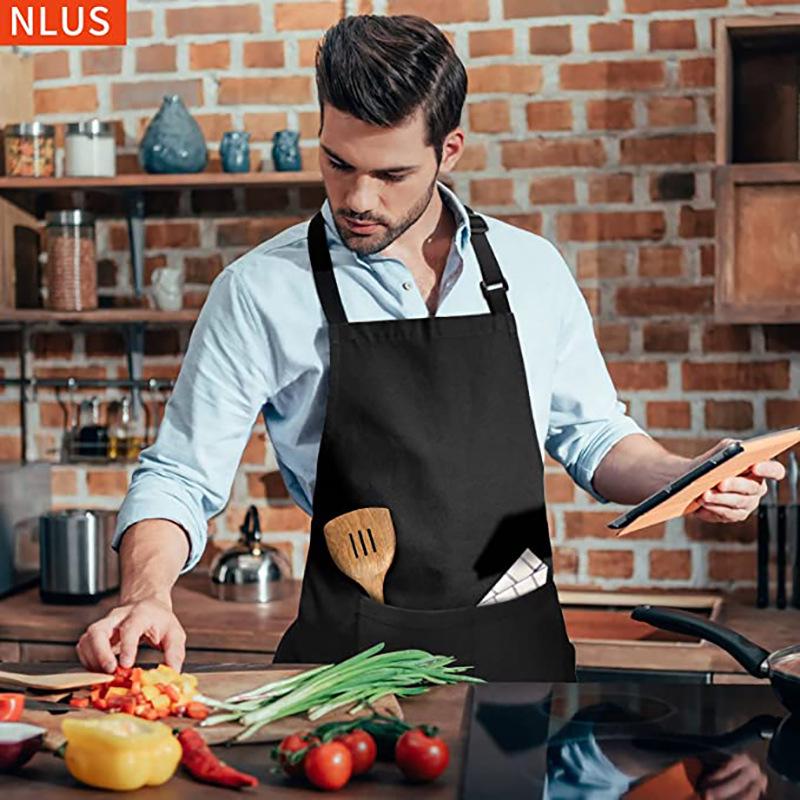 Delantal de Cocina Rayado Halter Unisex para Hogar y Personal de Comedor