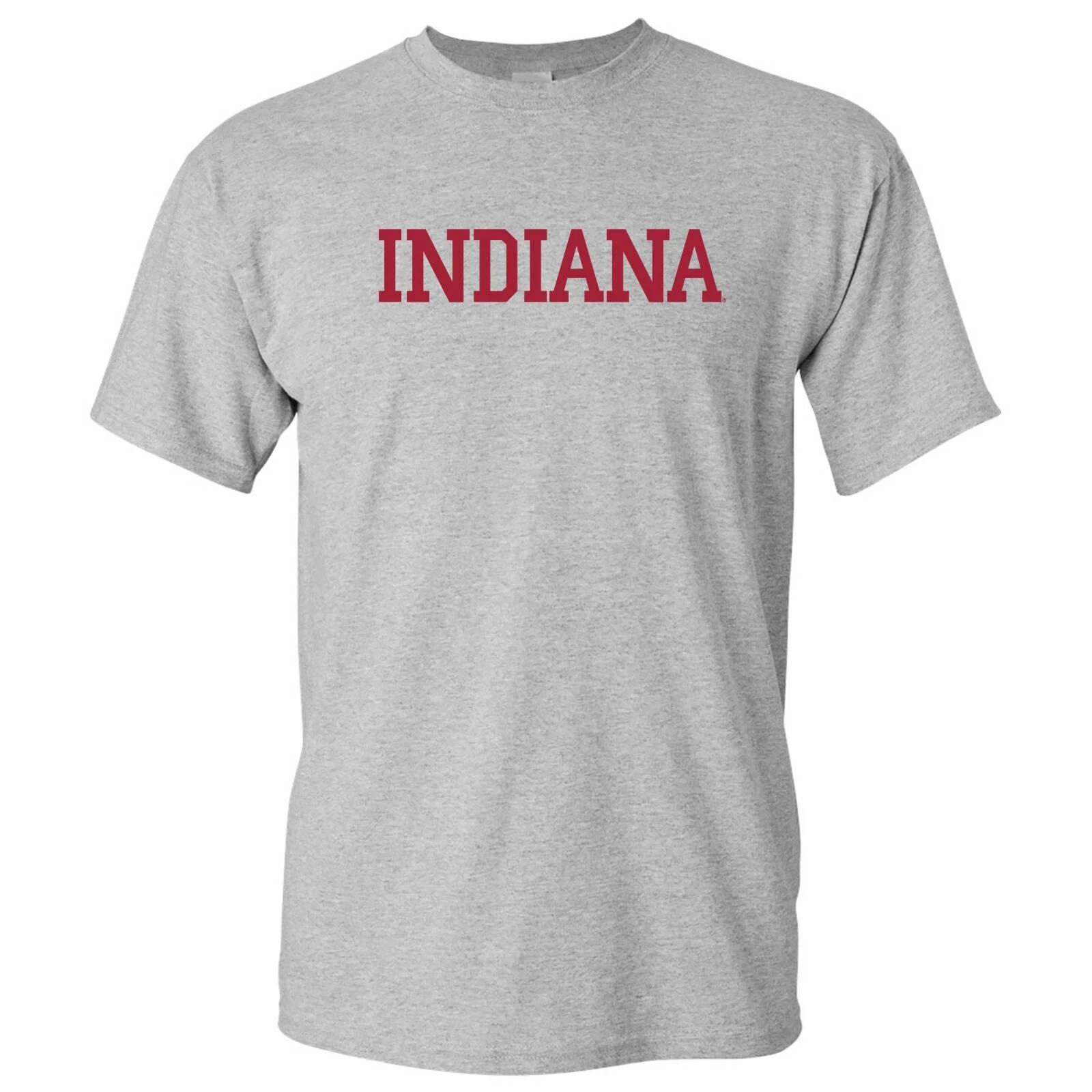 Indiana Hoosiers Basic Block - NCAA University Pride Basic Tee - Sport Grey S