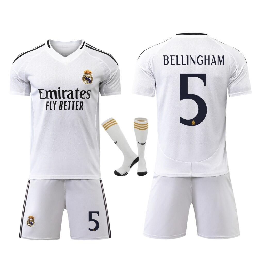 Real Madrid Bellingham Kids Football Jersey Set White