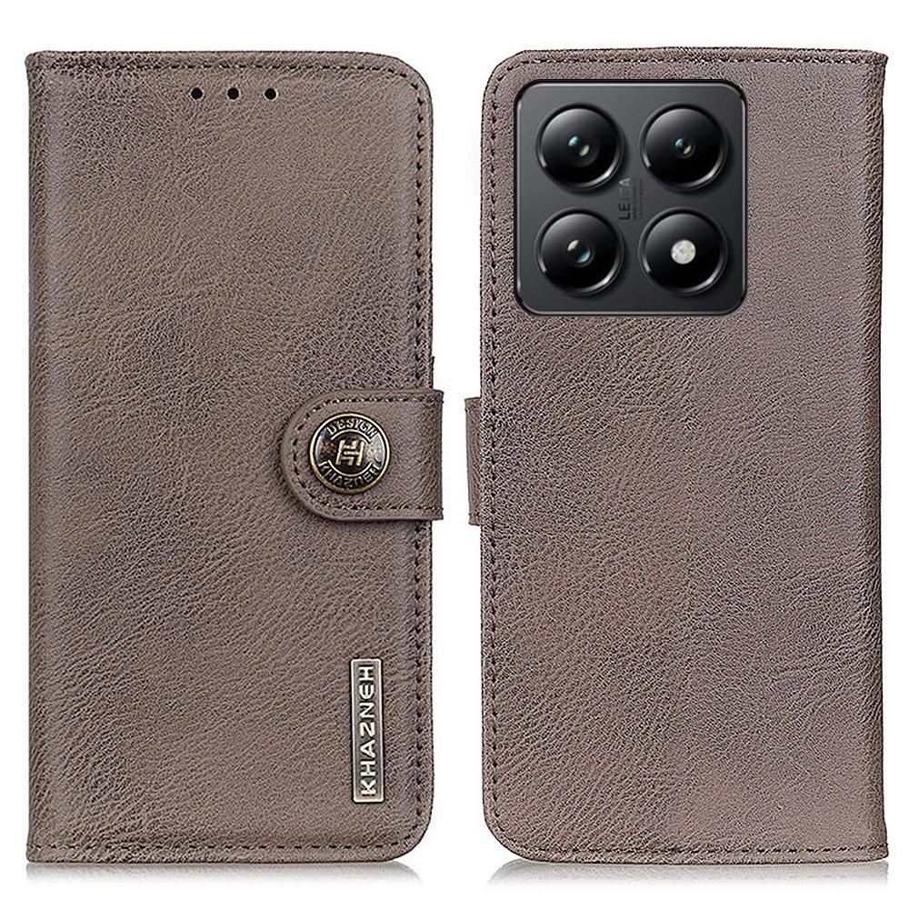 KHAZNEH For Xiaomi 14T Pro Wallet Case Cowhide Texture Leather Flip Phone Cover