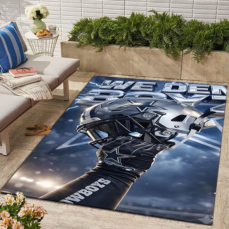 Dallas Cowboys Design Area Rug - Non-Slip, Soft & Cozy Floor Mat for Living Room, Bedroom, Office - Indoor/Outdoor Decorative Carpet