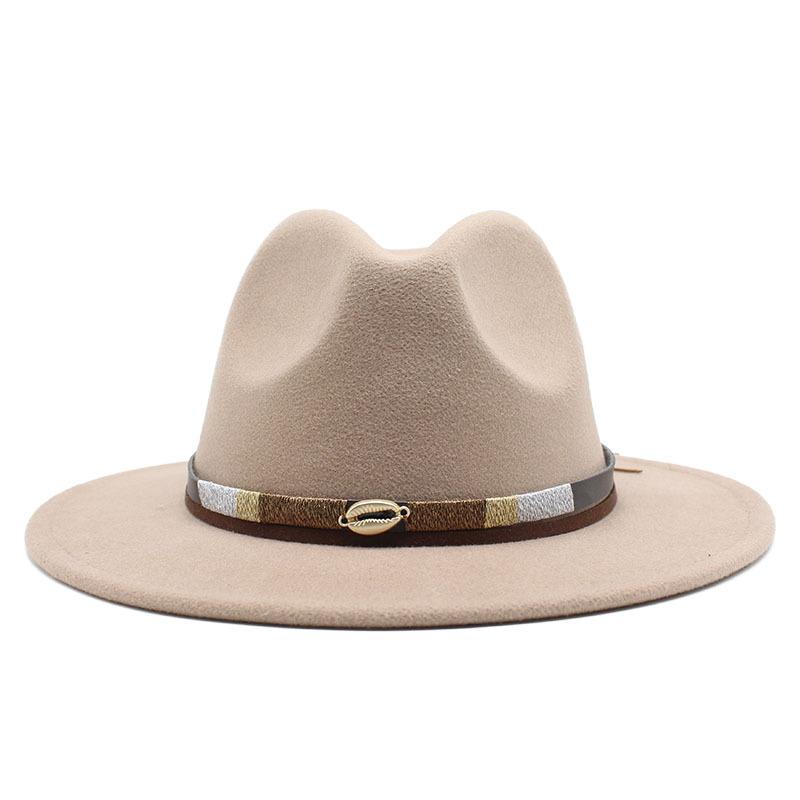 Spring Simple Casual Warm Woolen Top Hat Versatile British Belt Jazz Hat Men'S Hat