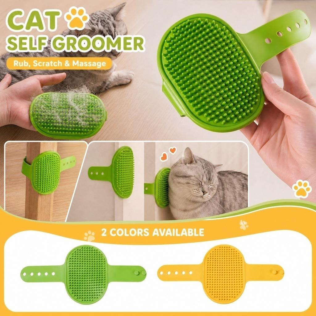 Scratch Pad with Silicone Comb Leg and Corner, Wall Mounted Massage Toy for Cats