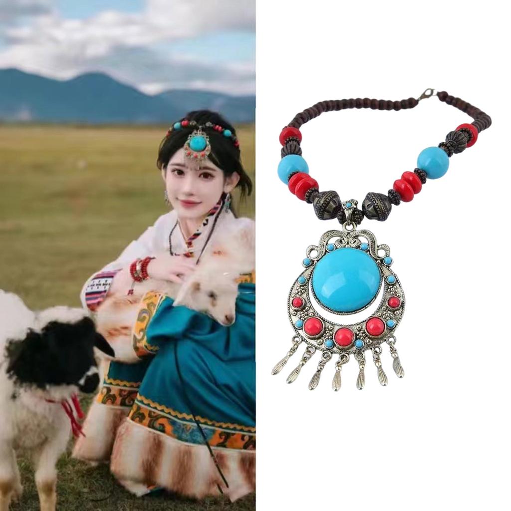 Vintage Styles Sweater Necklace Fashionable Women Headpiece Beaded Hairpiece for Special Event