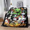 Princess and Knight Boat Scene Flannel Blanket, Magical Lantern Sky Throw Blanket