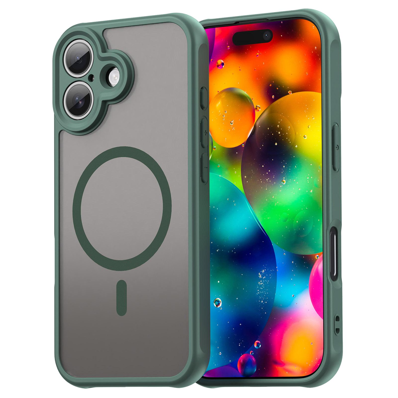 

For iPhone 17 Case Compatible with MagSafe Anti Drop PC+TPU Phone Cover Green