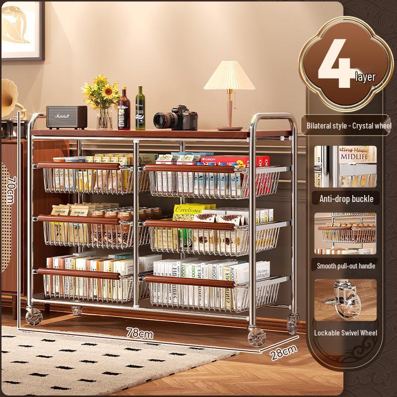 Chinese Style Multi-Layer Snack and Produce Trolley