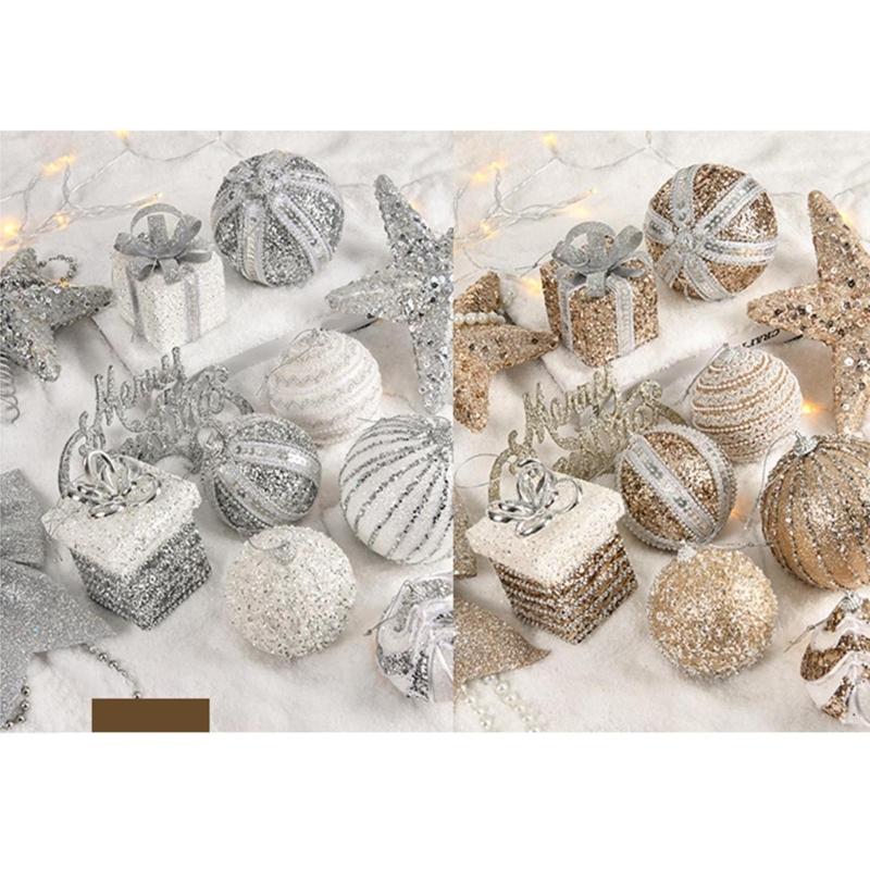 8Pcs Glittering Christmas Ball Ornament Shatterproof Decorative Baubles Christmas Tree Decorations For Wreath Door Wall
