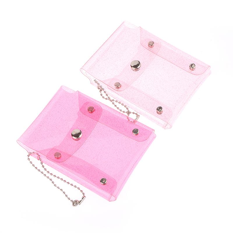 Mini Make-up Bag Cute Sequined Transparent Lipstick Bag Pink Key Chain Make-up Bag Case